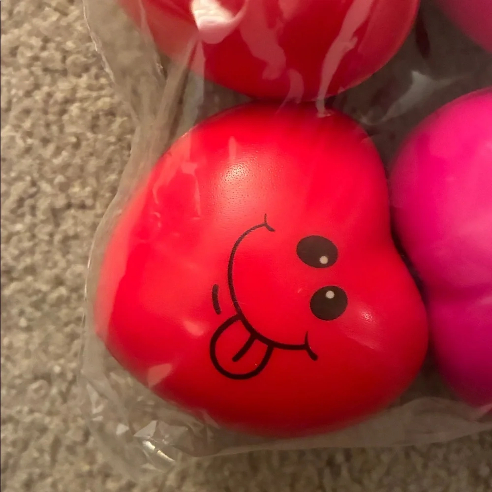 Valentine's Day Party Supplies - 264 Stickers & 6 Squishy Stress Hearts